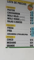 El Pastor Del Rica menu