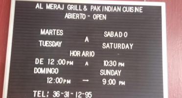 Al Meraj Grill Pak Indian Cuisine inside