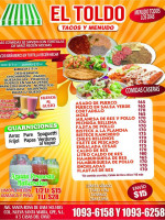 Taqueria El Toldo menu