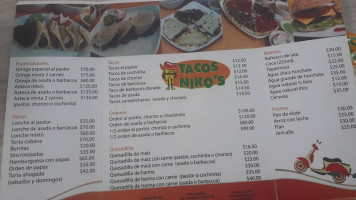 Tacos Nikos Santa Fe menu