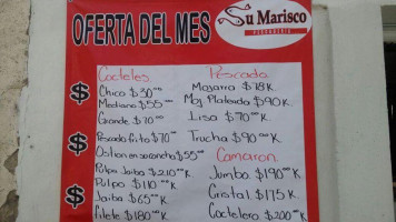 Pescaderia Y Cocteleria Su Marisco menu