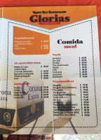 Gloria's menu