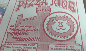 Pizza King menu