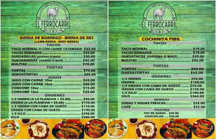 Taqueria El Ferrocarril Sucursal Calle 11 menu