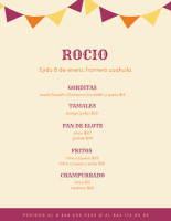 Merendero Rocio menu