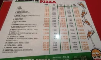 Peters Pizza menu