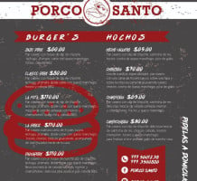 Porco Santo B.b.q. menu