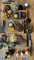 Los Cortes Afz. Smoked Brisket, Steaks Drinks food