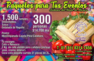 Tamalería La Reina menu