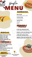 Barbacoa Hernández menu