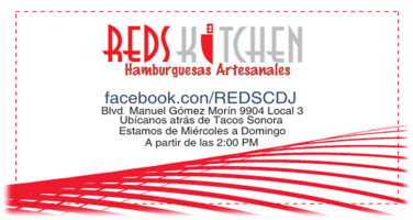 Reds Kitchen menu