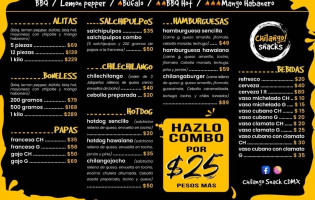 Chilango Snacks menu