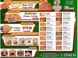 Italianas Pizza menu