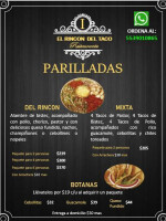 El Rincón Del Taco menu