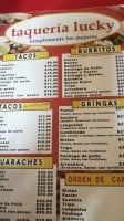 Taqueria Lucky menu