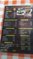 Tacos Santa Rosalía menu