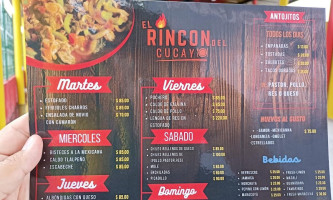 El Rincón Del Cucayo menu