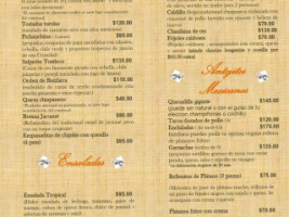 Las Pichanchas menu