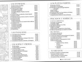 La Gran Vía menu