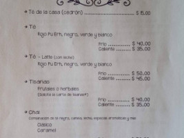 El Recuerdo menu