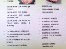 GORDITAS Y ANTOJITOS ANGELES menu