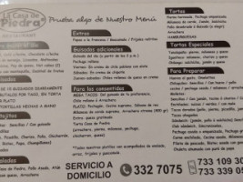 La Casa De Piedra menu