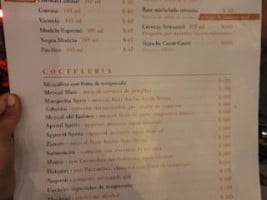 Terraza Istmo menu