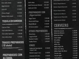 Clandestino menu