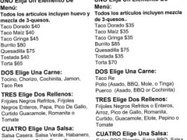 Yucatexa menu