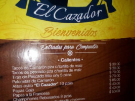 Mariscos El Cazador menu