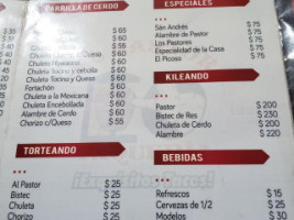 Taqueria El Pastor menu