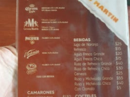 Mariscos Martín menu