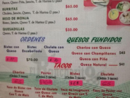 Taquería El Rancherito menu