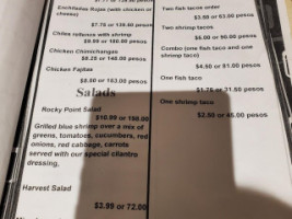 The Blue Marlin menu