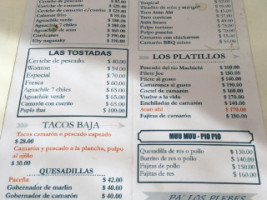 La Paceña menu