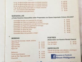 Barbacoa De Borrego Rincon Hidalguense menu