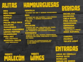 Malecon Wings menu