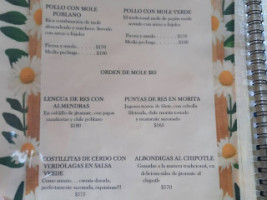 Las Margaritas menu