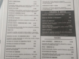 La Cochiñera Seafood menu