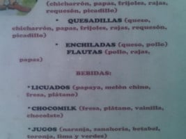 La Gordita Feliz menu