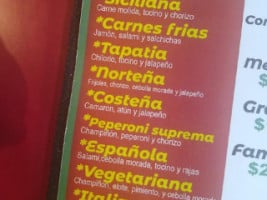 Señors Pizza menu