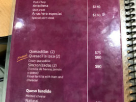 Los Tarascos menu