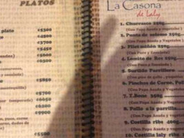 La Casona De Laly menu