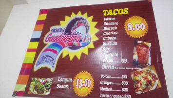 Taqueria Guadalajara menu