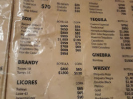 La Nueva Modelo Cantina menu