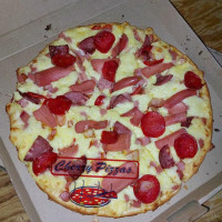 Cherry Pizzas outside