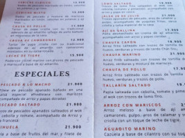 La Peruanita Sede 140 menu