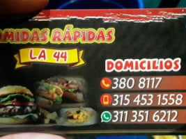 Comidas Rápidas La 44 menu