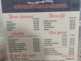 Tacos La Chusma menu