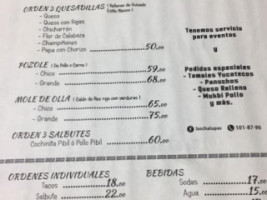 Las Chalupas menu